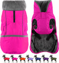 Dogcheer Warm Dog Coat, Waterproof Fleece-Lined Dog Jacket with Leash Hole