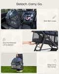 OJCME 3 in 1 Pet Carrier Stroller with Detachable Carrier, Foldable Dog & Cat Stroller for Small/Medium Dogs up to 33 lbs, Large Storage Bag, Full Window Mesh, One-Touch Dual Brake, Car Seat