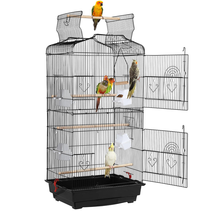 Yaheetech 41-inch Open Top Medium Bird Cages for Parakeets Finches Canaries Lovebirds Small Quaker Parrots Cockatiels Budgie Green Cheek Conure Travel Pet Flight Birdcage