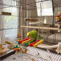 2 PCS Wooden Bird Ladder Bridge Swing Toy, Colorful Pet Toys Accessories