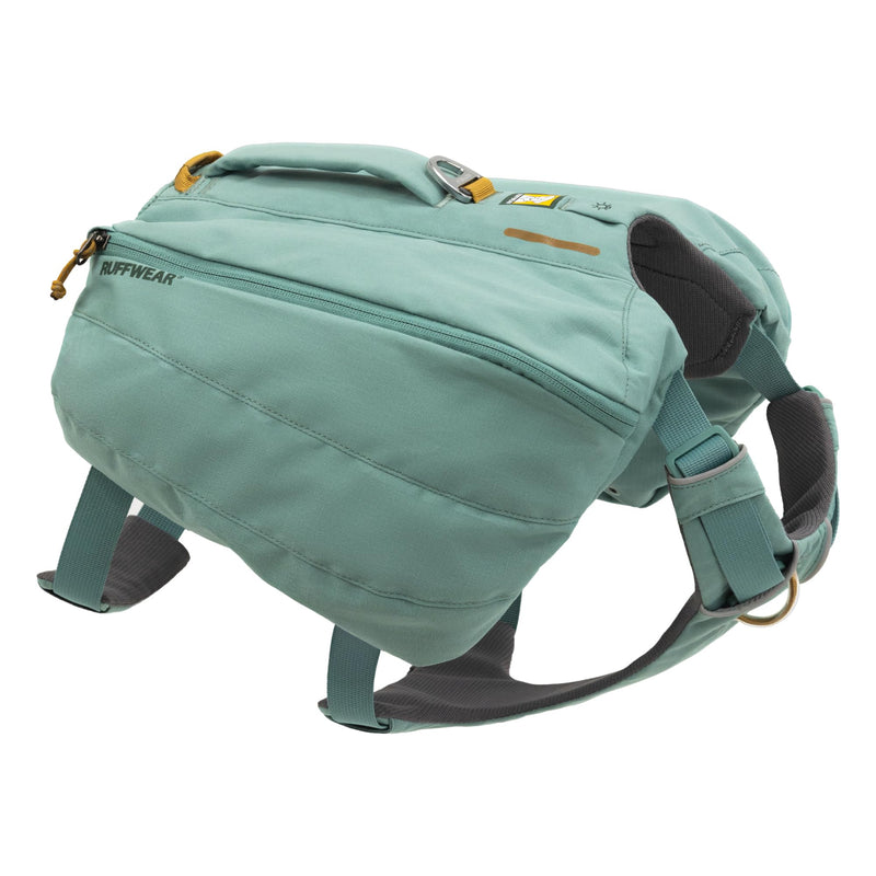 Ruffwear, Front Range Day Pack, Dog Backpack with Saddlebags, 5-Point Adjustment, 3 Leash Points, Padded Handle, Internal Mesh Pockets, Reflective Trim, Light Loop, River Rock Green, Medium