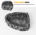 Reptile Water Dish Food Bowl for Bearded Dragon Tank Accessories, Reptile Rock Feeder for Tank 2 Pack Corner Resin Terra