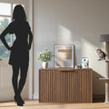 Evermagin 31.5" Walnut Cat Litter Box Enclosure Furniture, Large Hidden Litter Box Cabinet, Mid Century Modern Indoor Cat House Kitty End Table for Living Room, Entryway, Bedroom