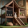2PCS Rabbit Hay Feeder,3 Hole Hay Bag for Rabbits, Washable Hanging Small Animal Feeder for Guinea Pig Bunny Chinchillas