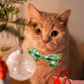 Christmas Cat Collars 2 Pack, Festive Santa & Snowman Bow Tie Collars with Bell and Charm, Adjustable Holiday Cute Xmas 
