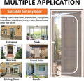 Reinforced Cat Screen Door with Zipper Fits Openings 57x85''