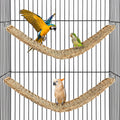 2Pcs Seagrass Mat for Birds, Bird Cage Accessories with 8 Hooks