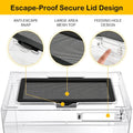 HELIME Reptile Tank 7 Piece Starter Kit with Escape Proof Locking Lid Small