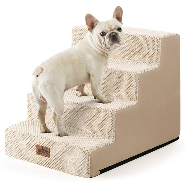 COZY KISS Dog Stairs for Small Dogs, 4 Tier Wider Pet Stairs for Couch and Beds, 17.7