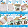 Cinrobiye Cardboard Cat House with 2 Pcs Scratching Pad，Pet Hideaway Cave Board Bed Playhouse Condo Box Decor Small Animals Scratcher Bed for Indoor Cats Kittens Rabbits Bunny