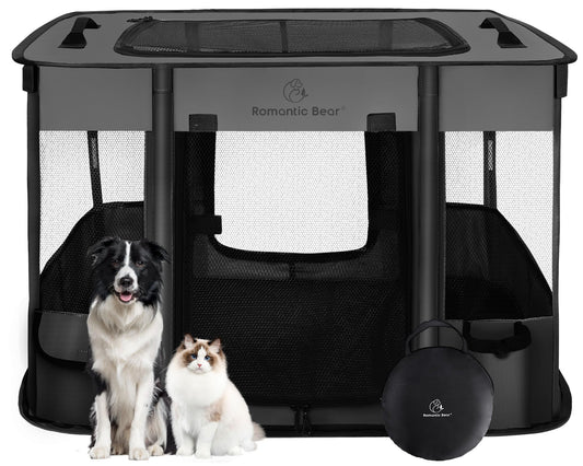 40x32x24 Inches Dog Playpen,Pet Playpen,Foldable Puppy Cat Playpen,Portable Exercise Kennel Tent Crate,Water-Resistant Breathable Shade Cover,Indoor Outdoor Travel Camping Use for Small Animals(L)