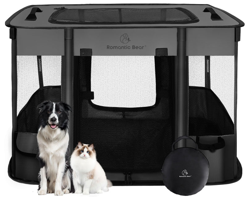 40x32x24 Inches Dog Playpen,Pet Playpen,Foldable Puppy Cat Playpen,Portable Exercise Kennel Tent Crate,Water-Resistant Breathable Shade Cover,Indoor Outdoor Travel Camping Use for Small Animals(L)