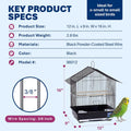 Prevue Pet Parakeet Manor Bird Cage with Handle - Versatile Carrier for Home or Travel, Small Bird Accessories, Easy Storage, Ideal for Canaries, Budgies, Finches, Parakeets, and More - Black