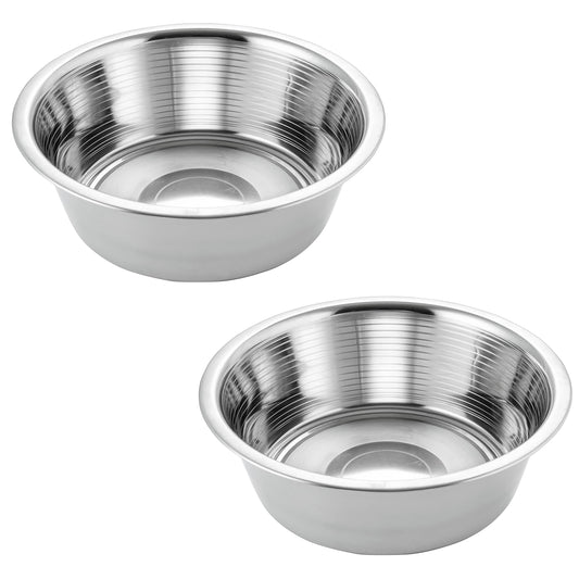 Pet Feeder Stainless Steel Dog Bowls Replacement 2-Pack Food Bowl, 8" Diameter, 2.8" Height Water Metal Bowls 7 Cups for Raised Feeder with Opening 7.5"- 8"