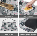 Cat Food Mats for Floor, Dog Pet Water Bowl Feeding Placemats for Food and Water Grey 17.7 * 9.8 inch
