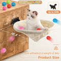 JUNSPOW Cat Hammock Wall Mounted, Foldable & Stable Cat Beds- Breathable Cats Wall Shelves for Sleeping, Playing, Climbing, and Lounging - Maximum Hold Up to 30lb（Cream,Faux Rabbit Fur）