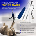 Pet Fit For Life Extra Large Cat Carrier for Travel - Foldable & Portable Collapsible Kennel with Litter Box, Feather Toy & Water/Food Bowl - Ideal for Cars, Long Trips & Indoor Cats - Blue Checkers