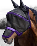 Harrison Howard Maskology Supreme Nylon Framework Micro-Woven Material UV-Proof Horse Fly Mask Black Purple (Cob)