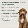 Doodle Detangler Spray - Natural Dog Detangling Spray and Leave in Conditioner for Dogs - Great for Goldendoodle, Poodle, Labradoodle, Bernedoodle - 16 Fl Oz Freshly Bailey