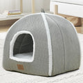 Cat Beds for Indoor Cats-Cat Bed Cave House Tent for Kittens and Small Pets with Washable Cushioned,Soft and Warm Indoor House, Grey, 15 inches