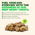 Get Joy Freeze Dried 100% Beef Heart Dog Treats, 4oz | Single Ingredient Organ Meat, High Protein Raw Dog Food Topper, S