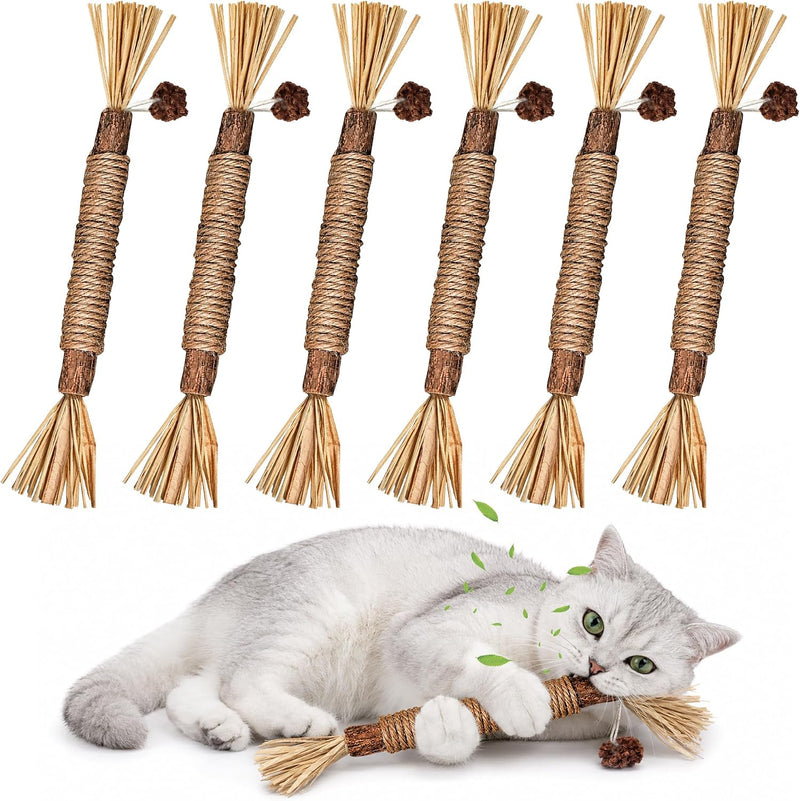 GBSYU Silvervine Sticks Cat Kitten Chew Toys for Indoor Cats Teeth Cleaning