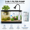 AS Fish Tank Aquarium with LED & 3-in-1 Pump for Betta, 3 Gal