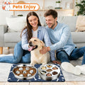 2 Pack Stainless Steel Slow Feeder Dog Bowls, Non-Slip Metal Pet Bowls for Fast Eaters, Anti-Gulping Bloat Prevention Do