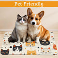 Cats Dog Cat Food Mat,Absorbent Waterproof Placemat for Food and Water Non Slip Rubber Backing Durable Feeding Pad for C