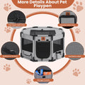 Enclosed Pet Playpen, Portable Cat & Puppy Playpen with Sturdy PVC Pipe Frame and Scratch-Resistant Fabric, Soft Kennel 