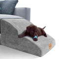 Topmart High Density Extended Foam Dog Ramp&Steps 2 Tiers,11.8" High,Non-Slip Dog Stairs,Soft Foam Pet Ladder with Removable Cover,Best for Injured,Older Cats,Pets with Joint Pain