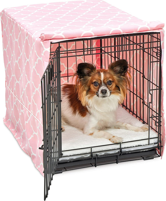 MidWest Homes for Pets Small Dog Crate Cover Featuring Teflon Fabric Protector, Poly-Cotton Privacy Kennel Cover Fits Mo