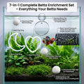 7Pcs Betta Fish Toys, Tank Accessories, Mirror & Training Rings