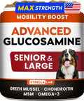 Advanced Glucosamine Hip & Joint Supplement for Senior Dogs - Green Lipped Mussel & Collagen - Hip & Joint Pain Relief - Large & Small Breed - Joint Health - Bacon - 120 Chews