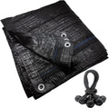 Dog Kennel Shade Cover 90% Sunblock Shading Cloth Net Mesh Tarp 10x10 ft for Outdoor Large Pet Crate with 12 Ball Bungee