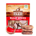 Natural Farm Odor Free Bully Sticks Ring Shaped (3-4 Inch, 10 Pack) - 100% Beef Chews for More Engagement & Fun, Grass-Fed, Non-GMO, Fully Digestible - Best for Small & Medium Chewers