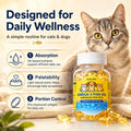 GJYC PET Fish Oil for Dogs & Cats – Deep Sea Omega-3 EPA & DHA for Skin & Coat Health – Daily Wellness Supplement with Vitamins A, D3 & E – 60 Softgels