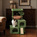 AIWIKIDE 37.4" Cactus Cat Tree Tower with Twin Cat Condos for Indoor Cats, All-in-One Activity Center with Cat Scratching Post Cozy Sleeping Perch Hammock and Toy Balls,Green