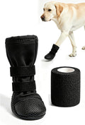 Dog Paw Wound Recovery Boot with Self-Adhering Pet Bandage, Breathable Paw Protector Kit for Injured Paws,Anti-Slip Shoe
