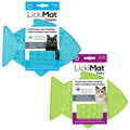 Lickimat Casper & Felix, Fish-Shaped Cat Slow Feeders Lick Mat, Boredom Anxiety Reducer; Perfect for Food, Treats and Anxiety Reduction. (Turquoise & Green)