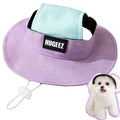 Dog Sun Hat with UV Protection, Breathable Pet Hat with Ear Holes and Adjustable Chin Strap, Sun-Blocking Inner Layer, Summer Outdoor Cap for Small & Medium Dogs and Cats (Purple, Small)
