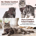 Large Cat Harness and Leash Set| Escape Proof Adjustable Mesh Vest with Reflective Strips, No-Choke Soft Breathable Harn