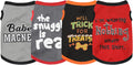 Elevate Your Pet's Seasonal Style with Playful Panache: 4-Piece Set of Dog Shirts Featuring Hilarious Printed Patterns f