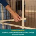 MYPET Wire Mesh Dog Gate: 29.5"-50" Wide, Pressure Mounted with No Tools; Expandable, Durable Pet Gates for Doors and Ha