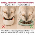 7 Ruby Road Anti Whisker Fatigue Cat Bowls Set of 2 - Wide Shallow Cat Food Bowls for Indoor Cats, Non-Slip Cat Dishes
