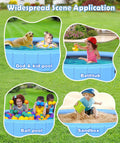EPN 79” Foldable Dog Pool with Sprinkler, Large Collapsible Pet Pool for Dogs, Heavy Duty PVC & PP Portable Dog Swimming Pool, Non-Slip Outdoor Bathing Tub & Kiddie Pool for Backyard Summer Play