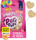 Bonkers Purrpops Birthday Edition Freeze-Dried Chicken Flavored Lollipop Cat Treats, 4 Pieces (Pack of 13)