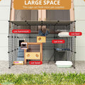 Oneluck 41 Inch Catio Outdoor Cat Enclosure with Super Large Enter Door, Balcony Cat Playpen with Platforms,DIY Outside 