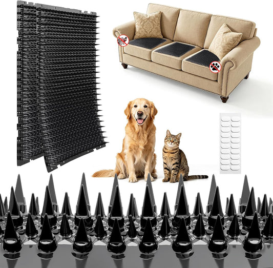 5 Pack Scat Mat for Dogs, Keep Dog Off Couch & Furniture, Dense Spike Dog Deterrent Mats