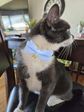 YUDOTE Cotton Breakaway Cat Collar with Bow Tie and Bell, Adjustable Cute Soft Corduroy Kitten Collars for Girl and Boy Cats